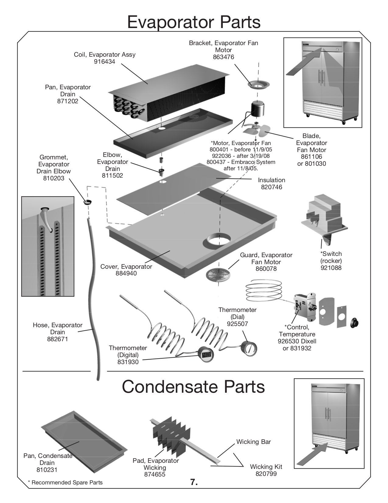 True Refrigerator Parts List