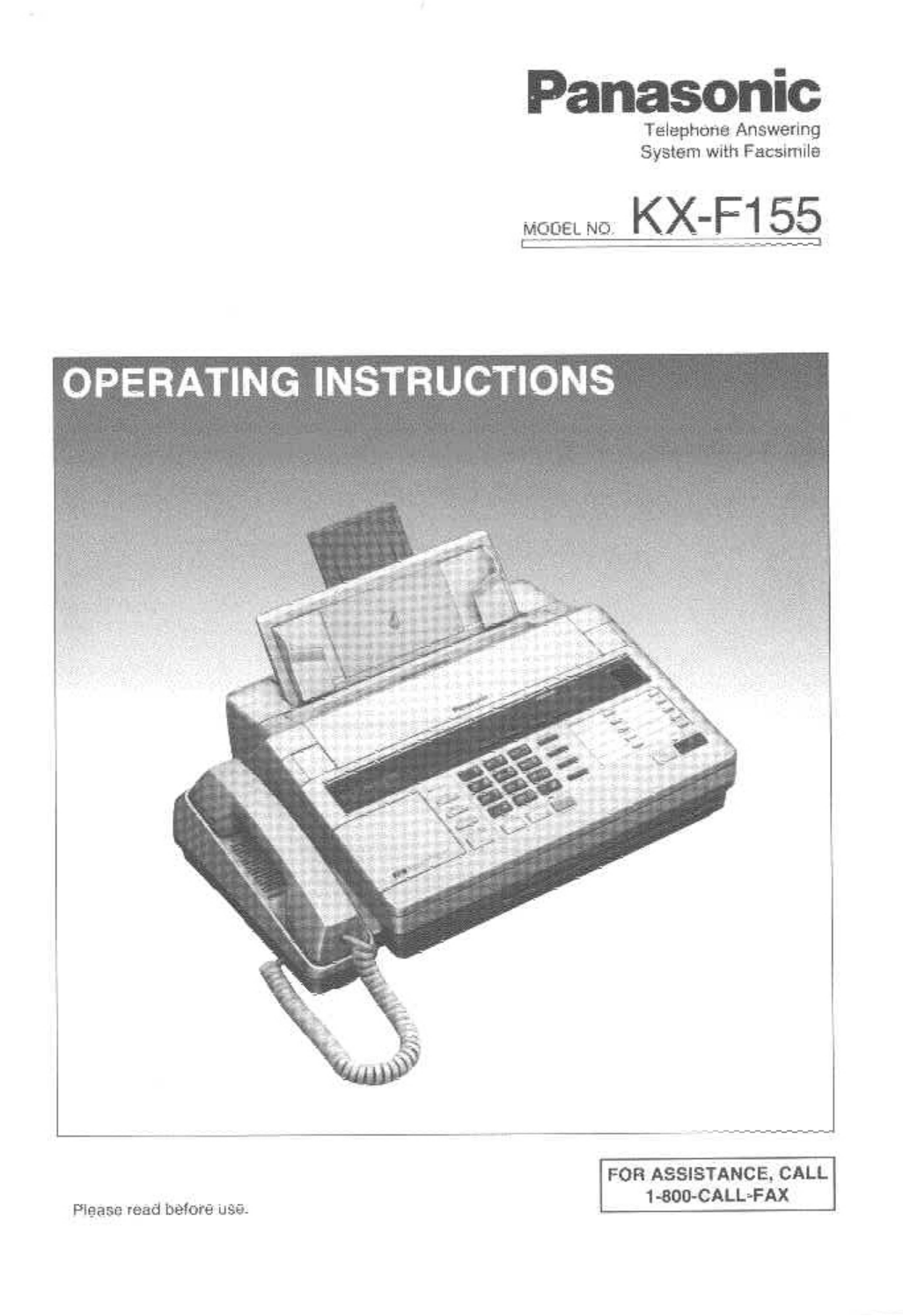 Download free pdf for Panasonic KXF155 Fax Machine manual