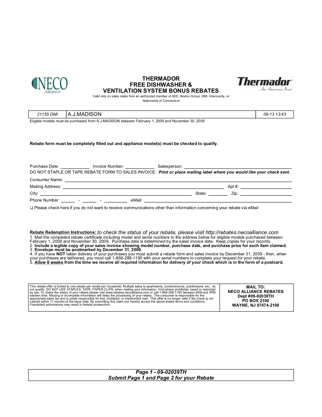 Download free pdf for Thermador DWHD64EF Dishwasher manual