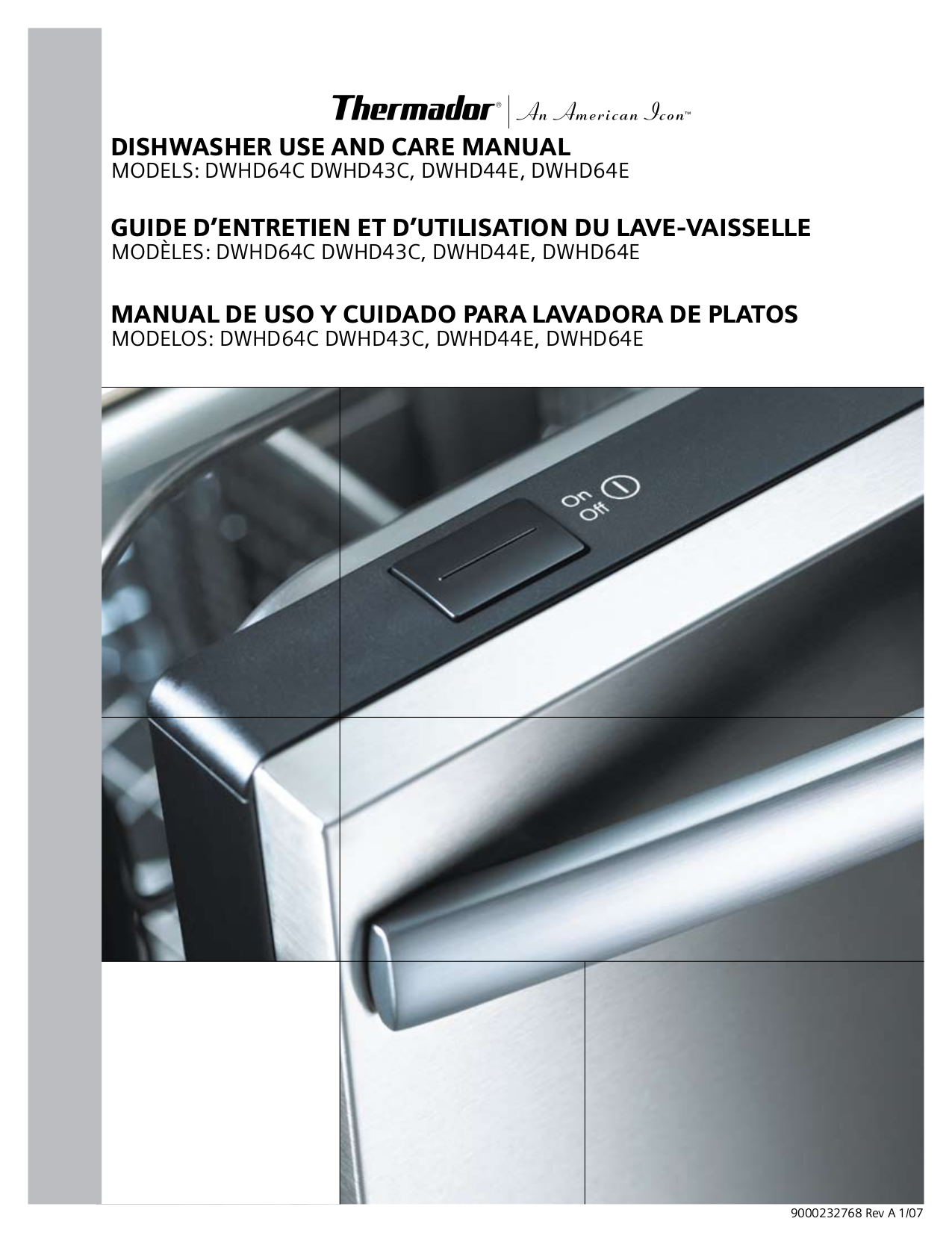 Download free pdf for Thermador DWHD64EF Dishwasher manual