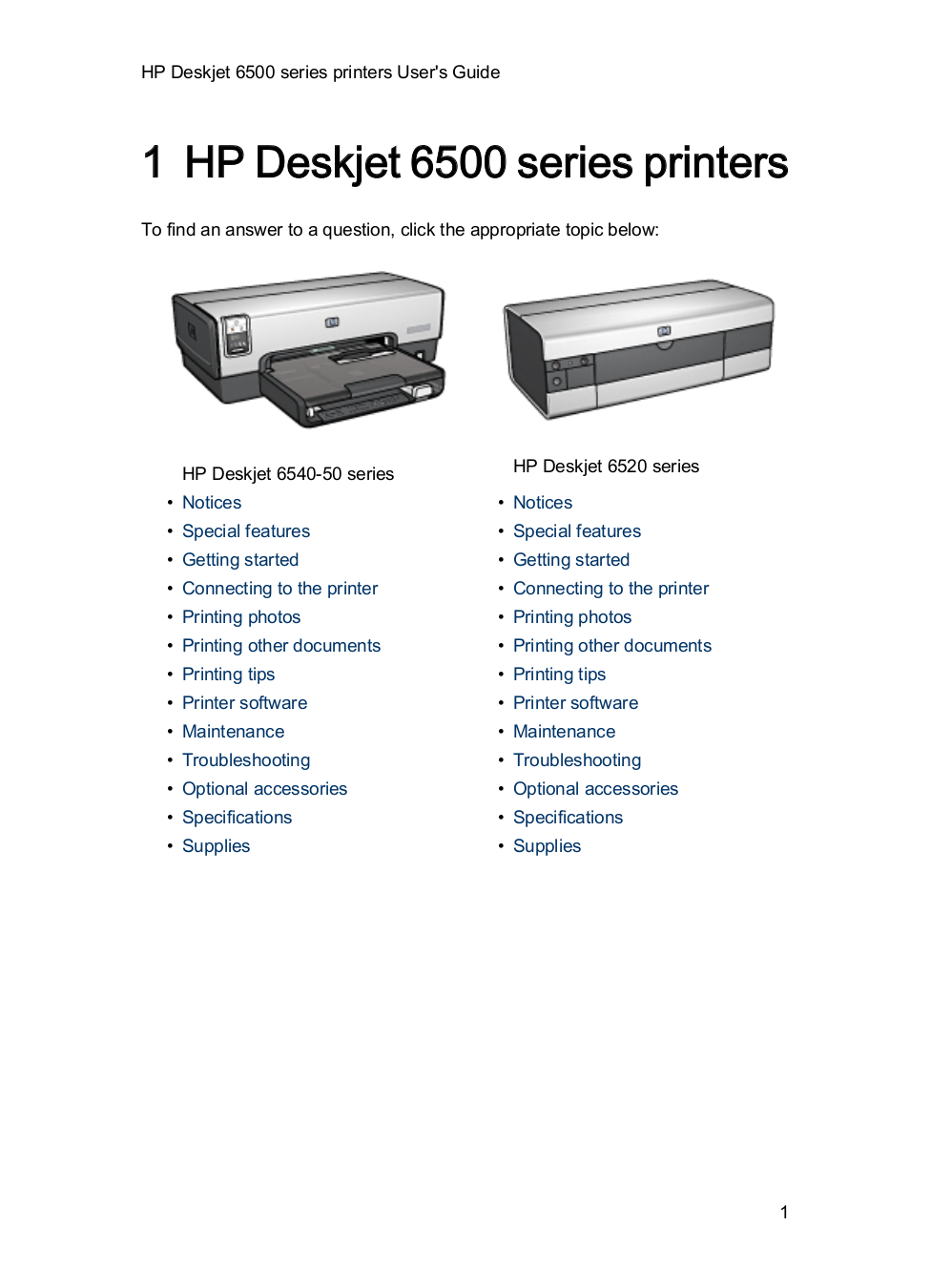 Download free pdf for HP Deskjet 6540 Printer manual