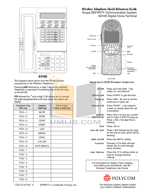 Download free pdf for Avaya Definity 8410D Telephone manual