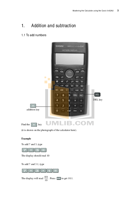 PDF Manual For Casio Calculator Fx-82MS