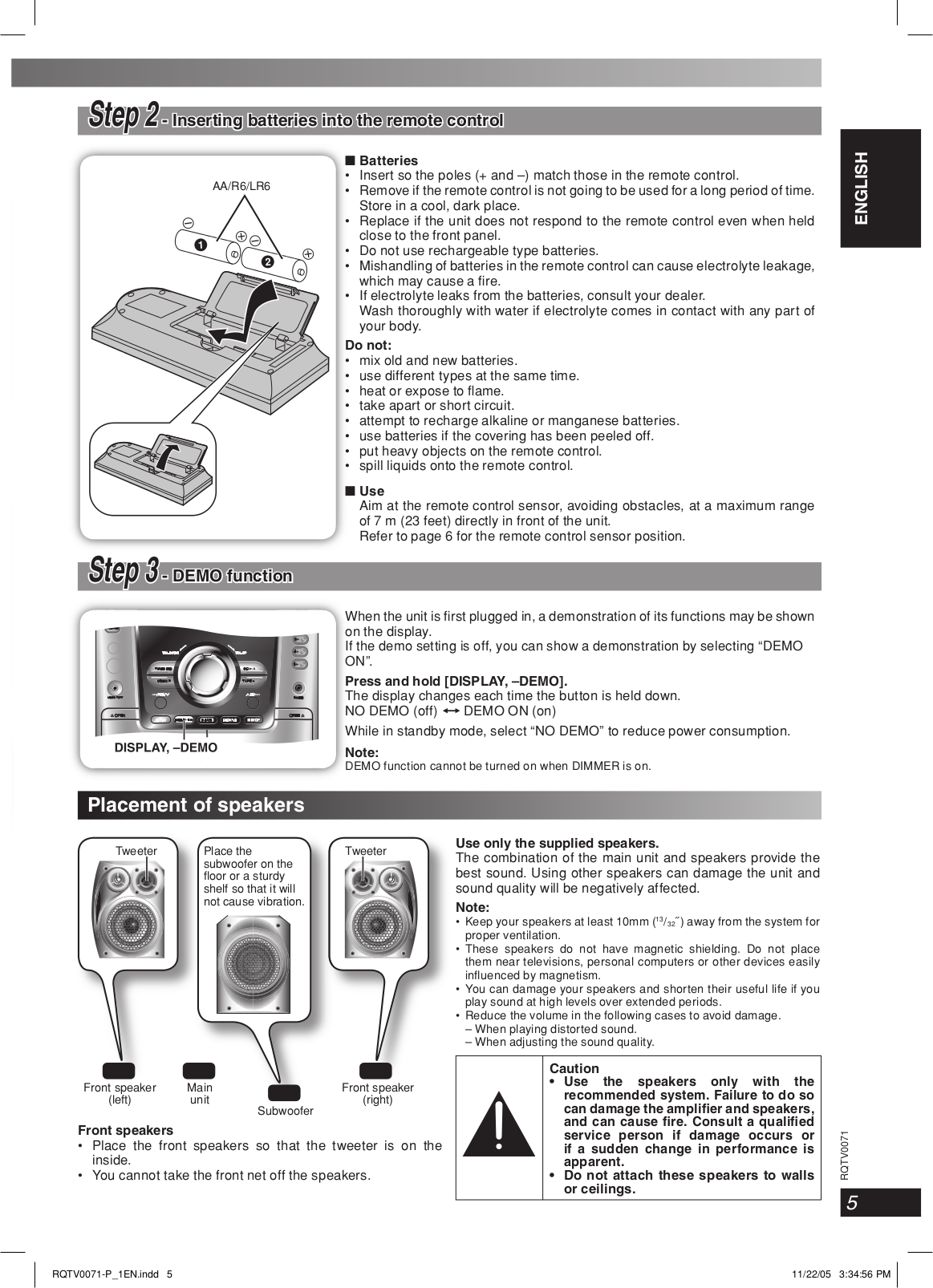 PDF manual for Panasonic CD Player SA-AK220