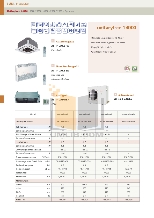PDF manual for Haier Air Conditioner AU52NAIBEA