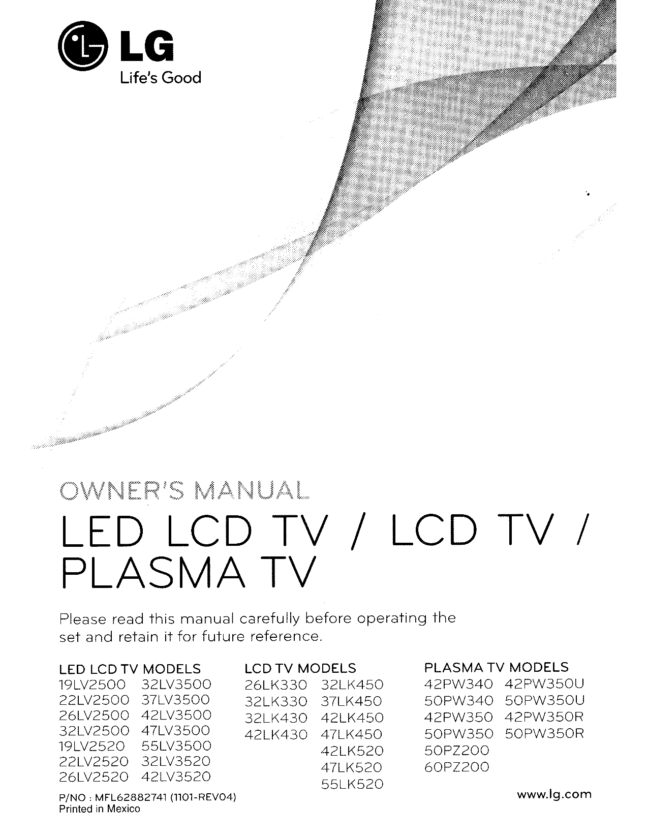 Download free pdf for LG 32LK330 TV manual