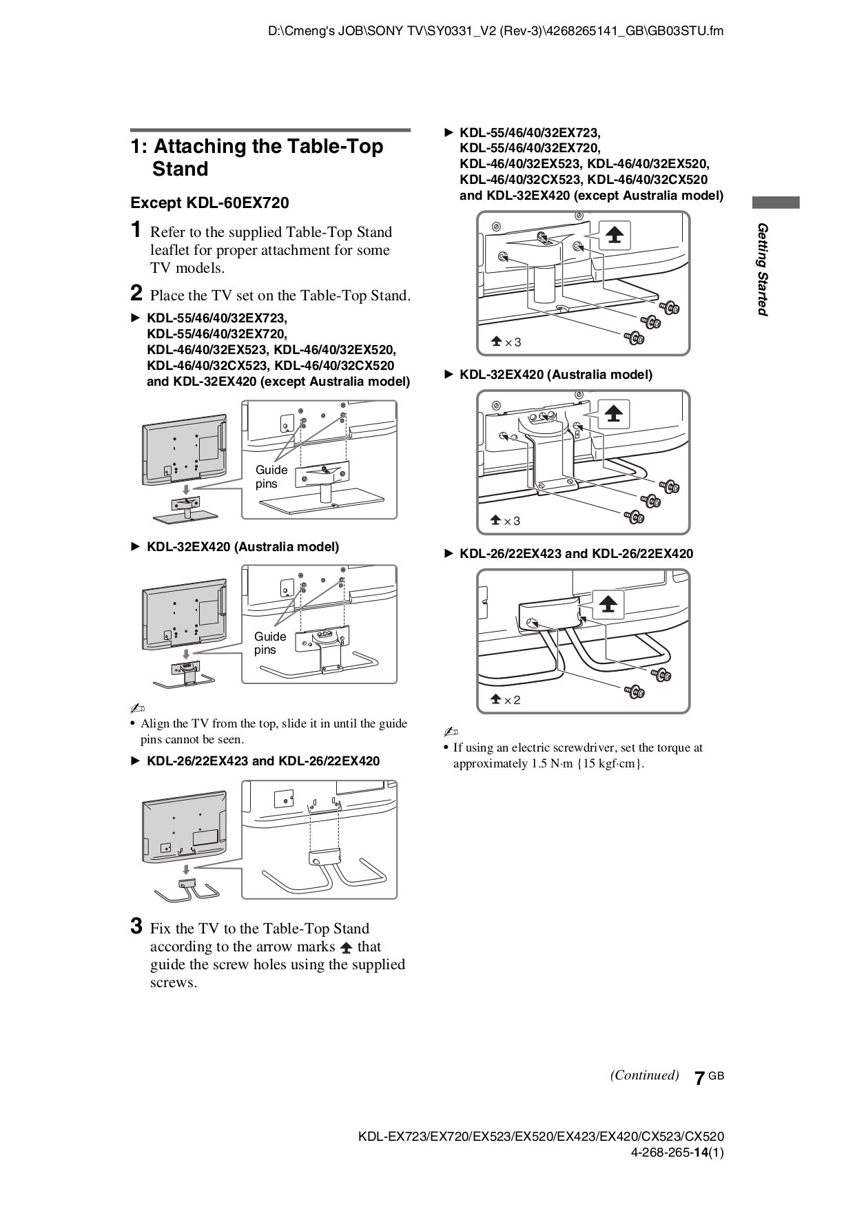 PDF manual for Sony TV BRAVIA KDL40EX720