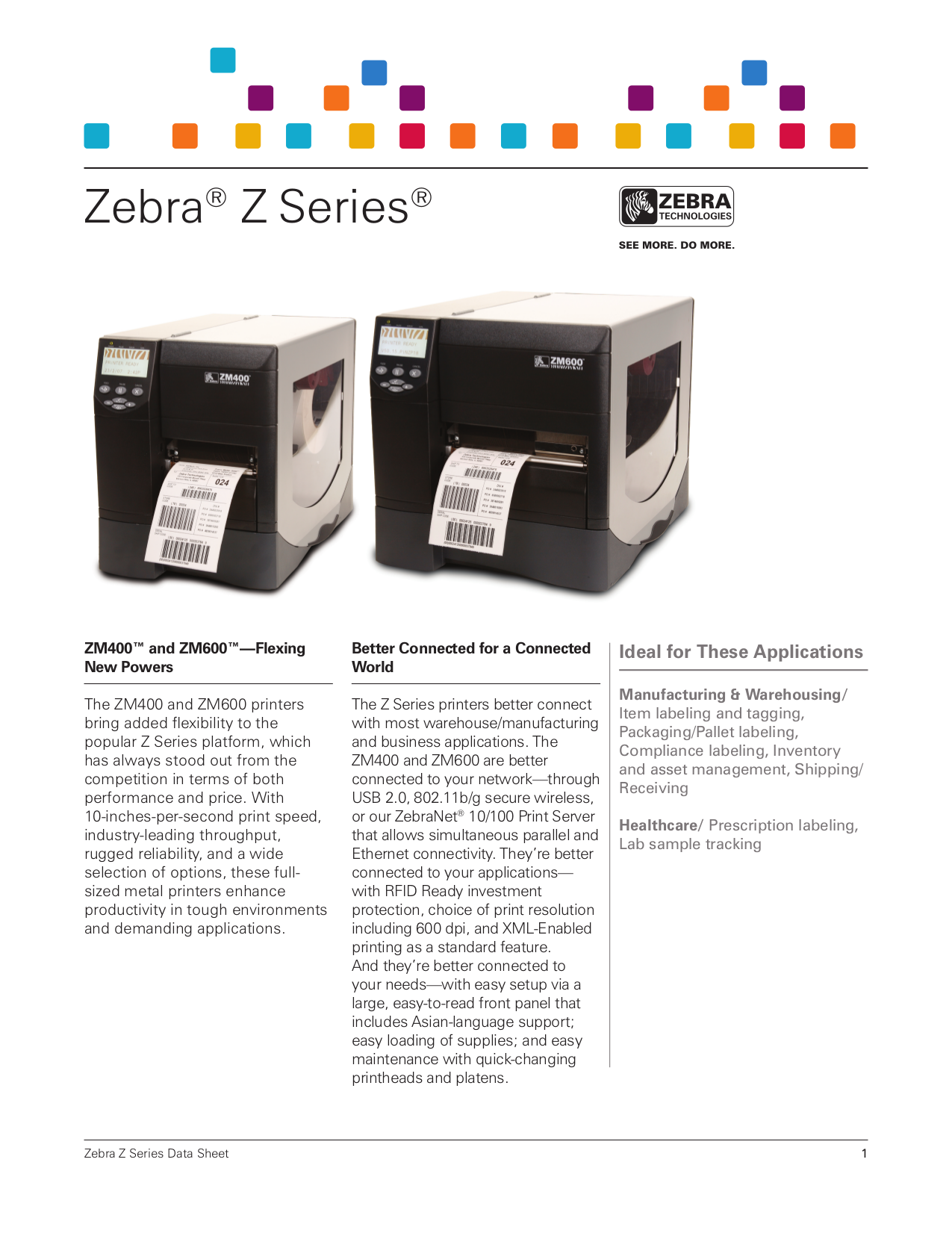 Download free pdf for Zebra ZM600 Printer manual