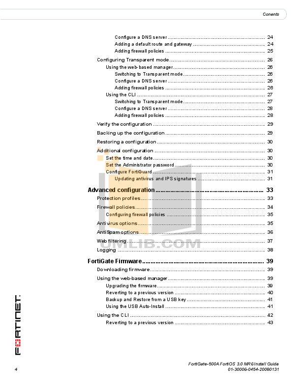 PDF manual for Fortinet Router FortiGate FortiGate-500