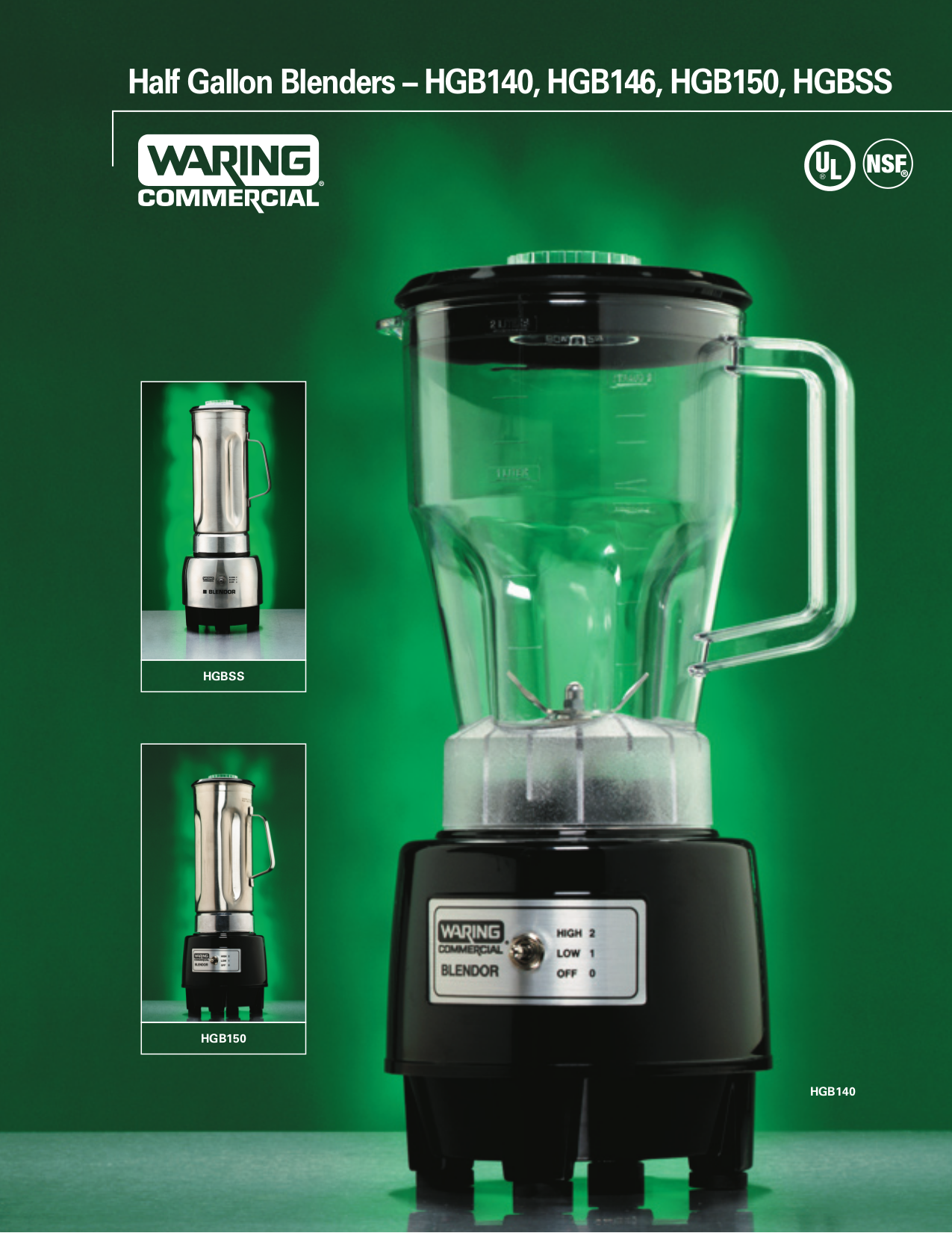 Download free pdf for Waring HGB150 Blender manual