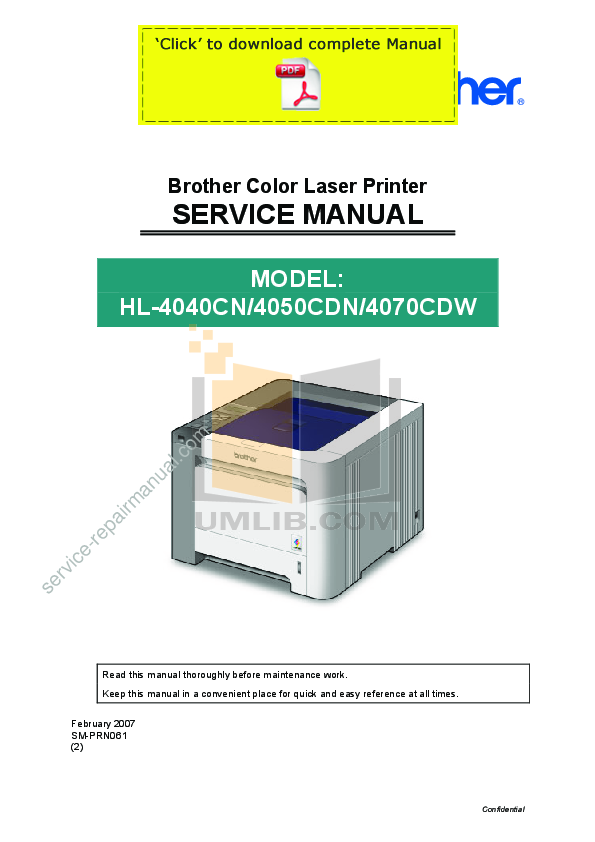 Download free pdf for Brother HL-4070CDW Printer manual