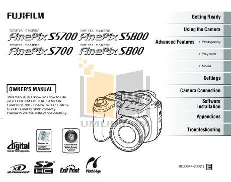 Download Free Pdf For Fujifilm Finepix S700 Digital Camera Manual