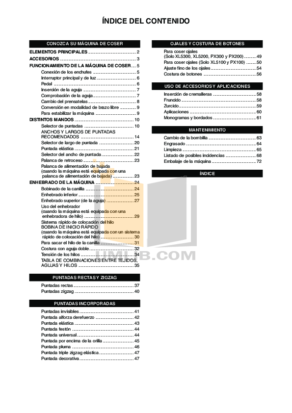 PDF manual for Brother Other VX-810 Sewing Machines