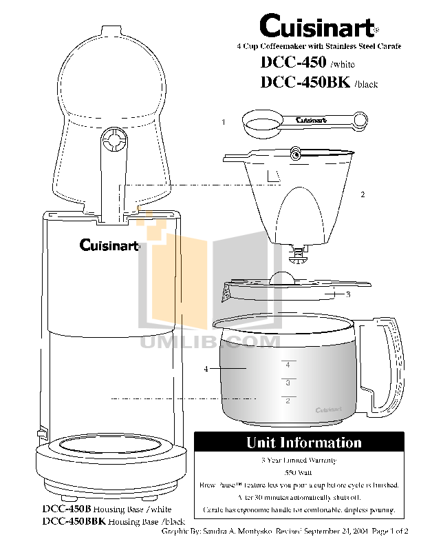 Download free pdf for Cuisinart DCC450 Coffee Maker manual