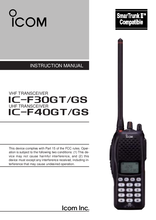 Download free pdf for ICF40GS 2way Radio manual