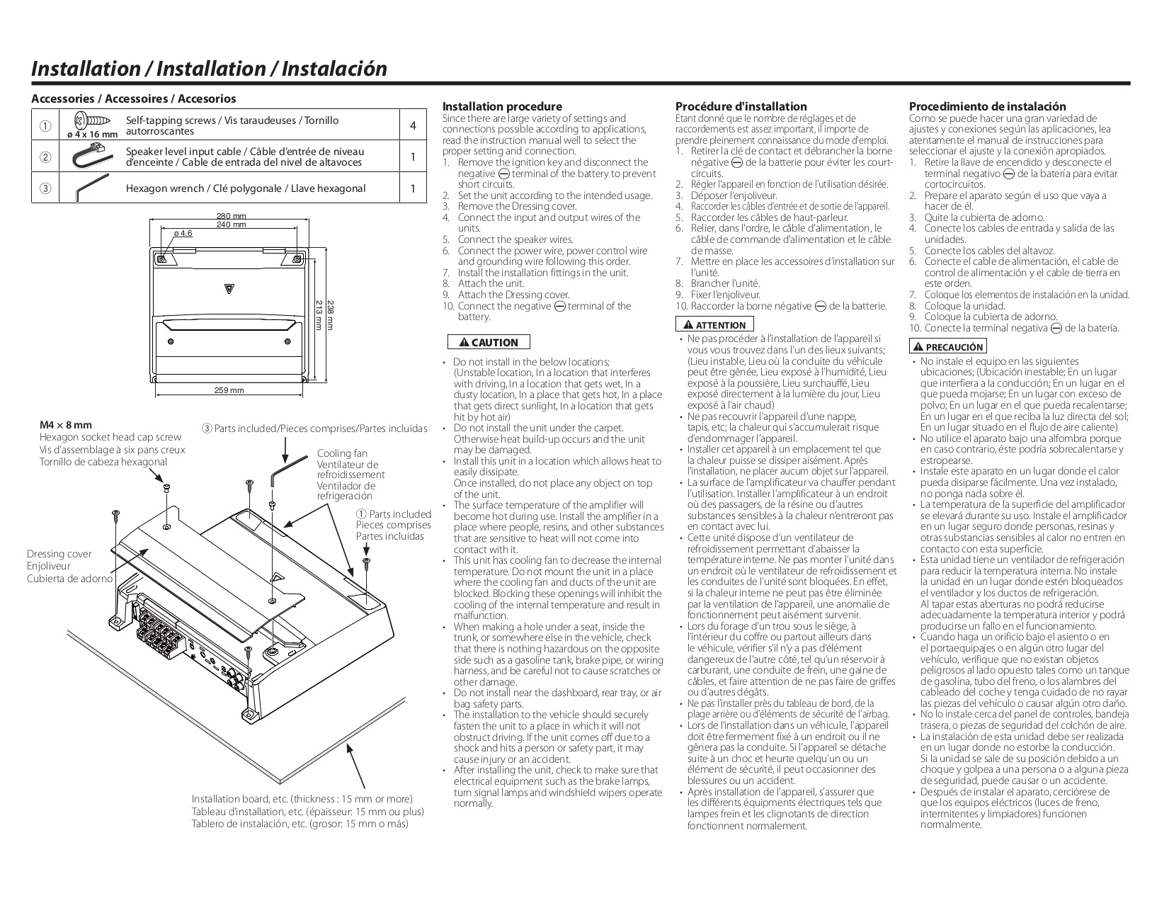 PDF manual for Kenwood Amp KAC-720