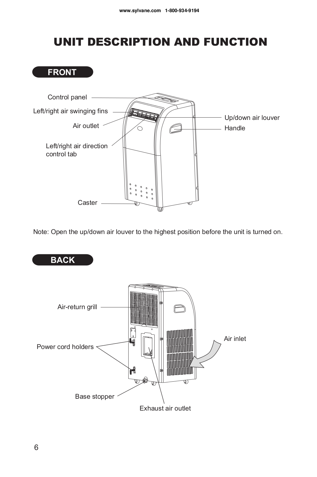 PDF manual for Movincool Air Conditioner PC 7