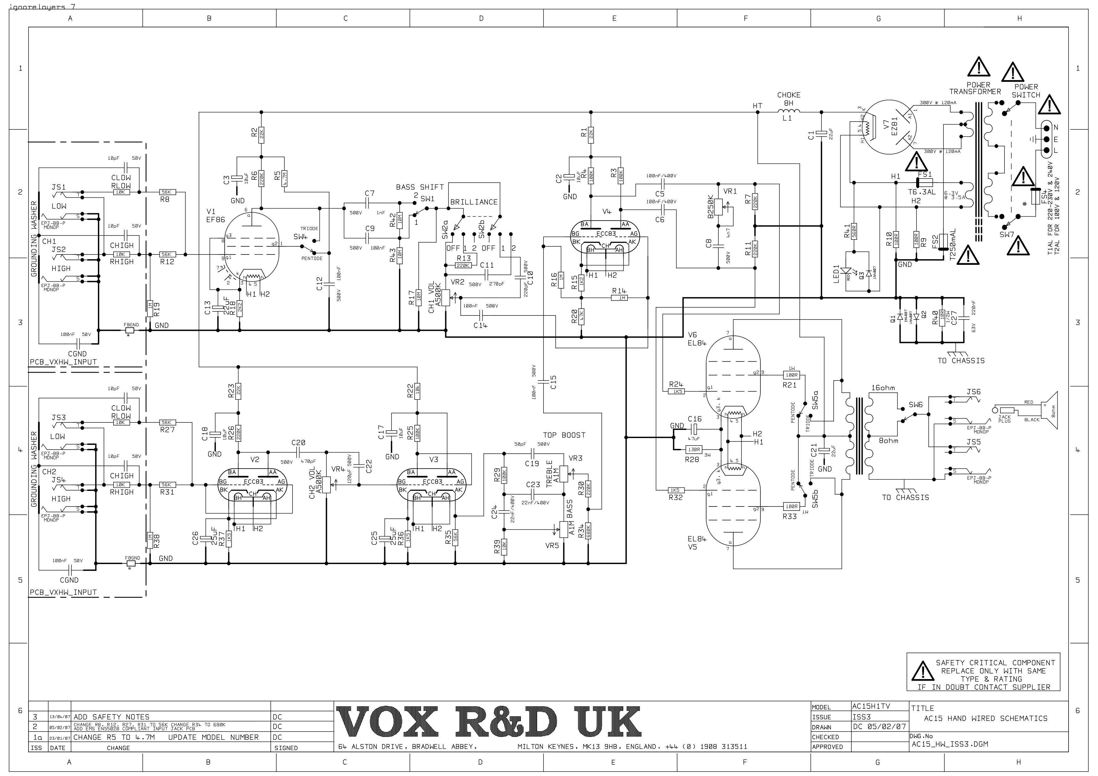 Vox ac15 схема