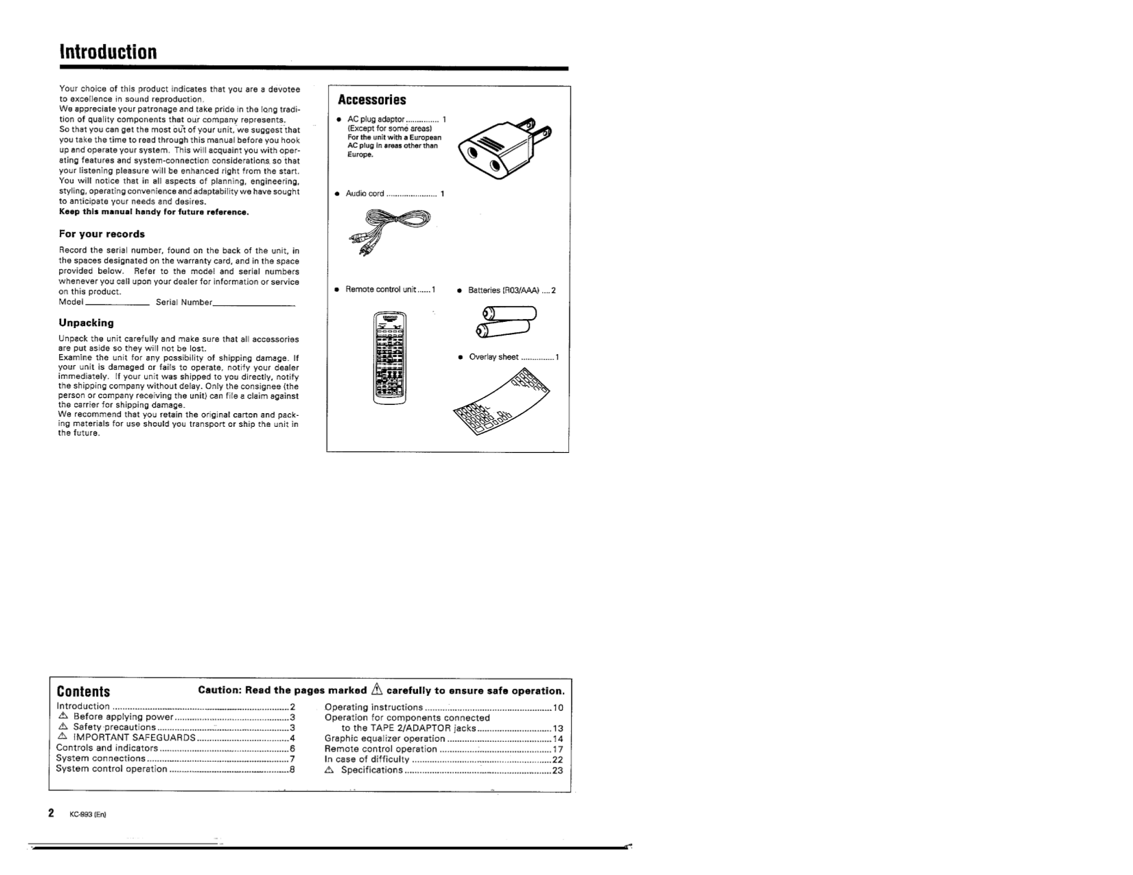 PDF manual for Kenwood Car Amplifier KM992