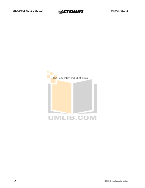 PDF manual for Crown Amp DC-300A