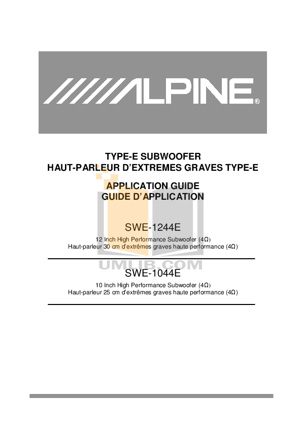 Download free pdf for Alpine MRX-M100 Car Amplifier manual