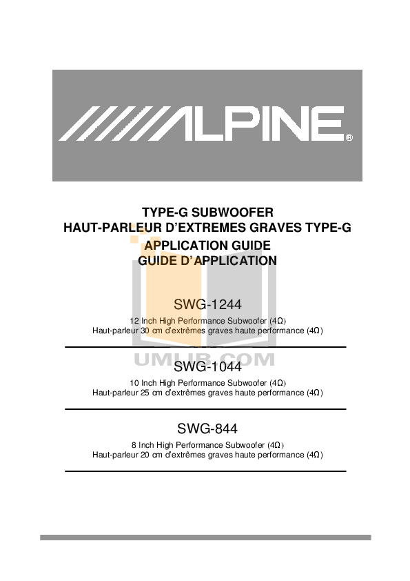 Download free pdf for Alpine MRX-M100 Car Amplifier manual
