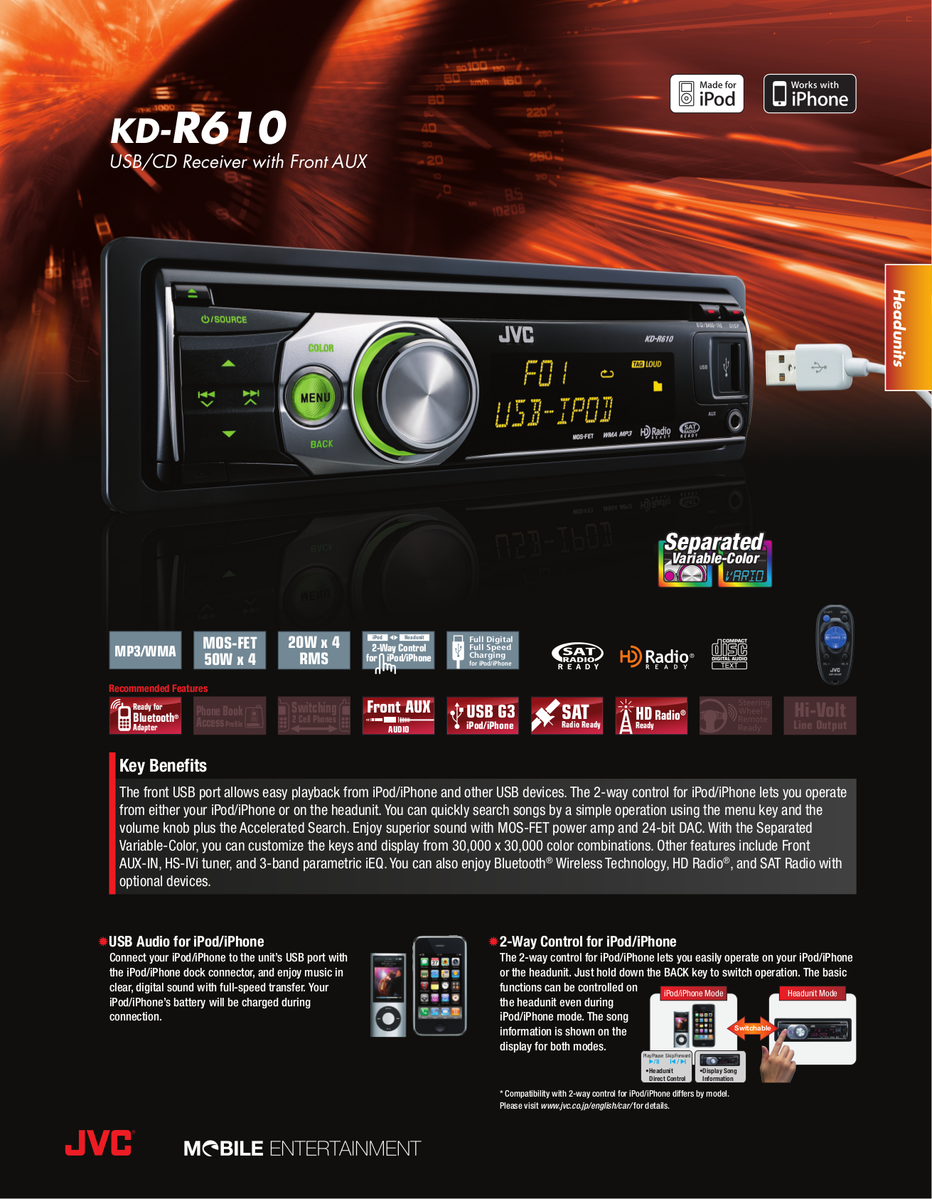 Jvc Kd R310 PDF manual for JVC Car Receiver KD-R610