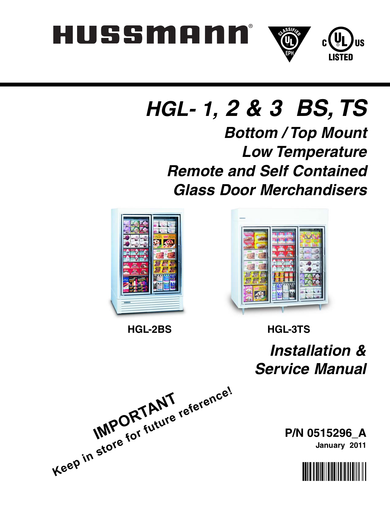 Download free pdf for Hussmann IMPACT LW Freezer manual