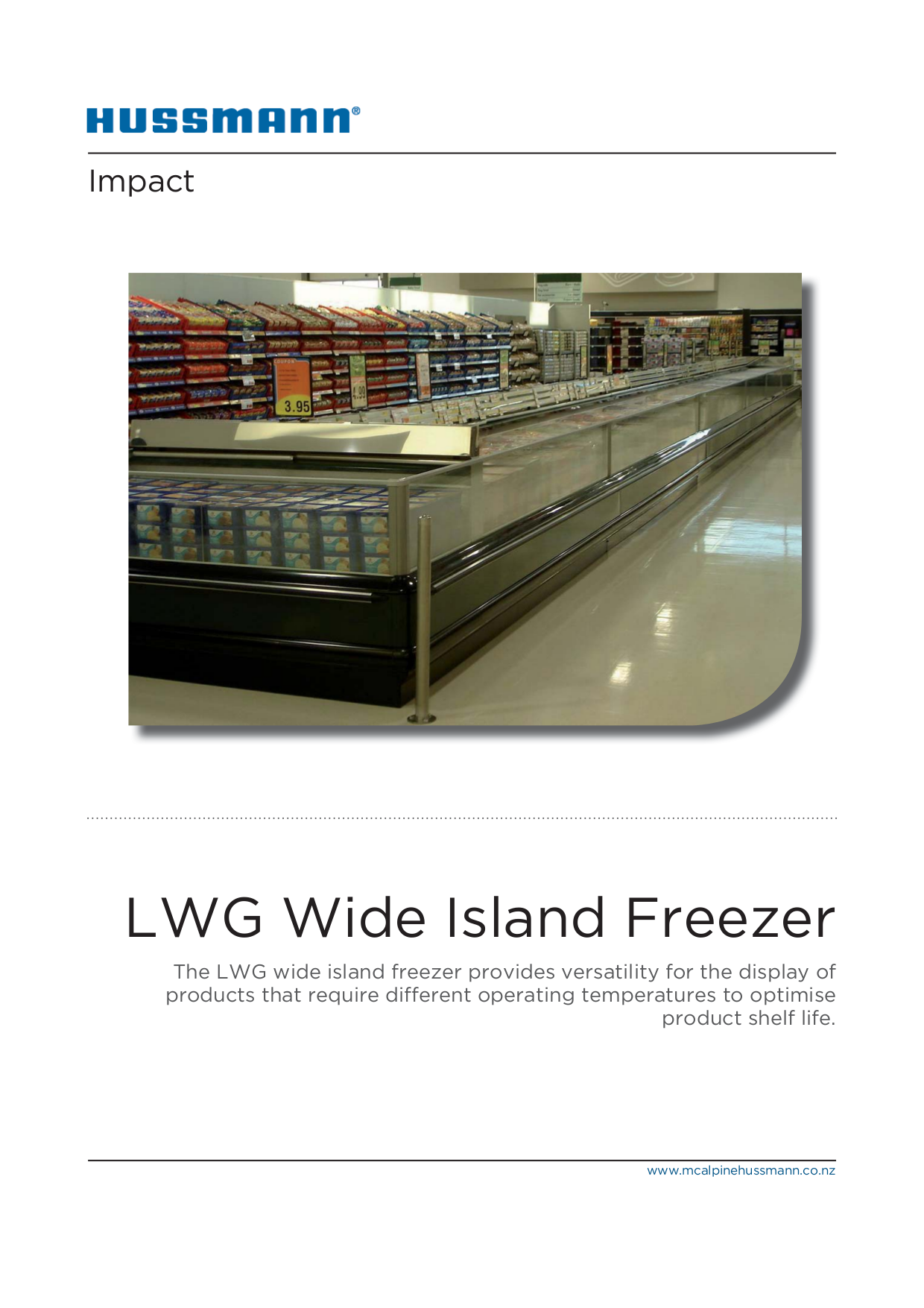 Download free pdf for Hussmann IMPACT LW Freezer manual