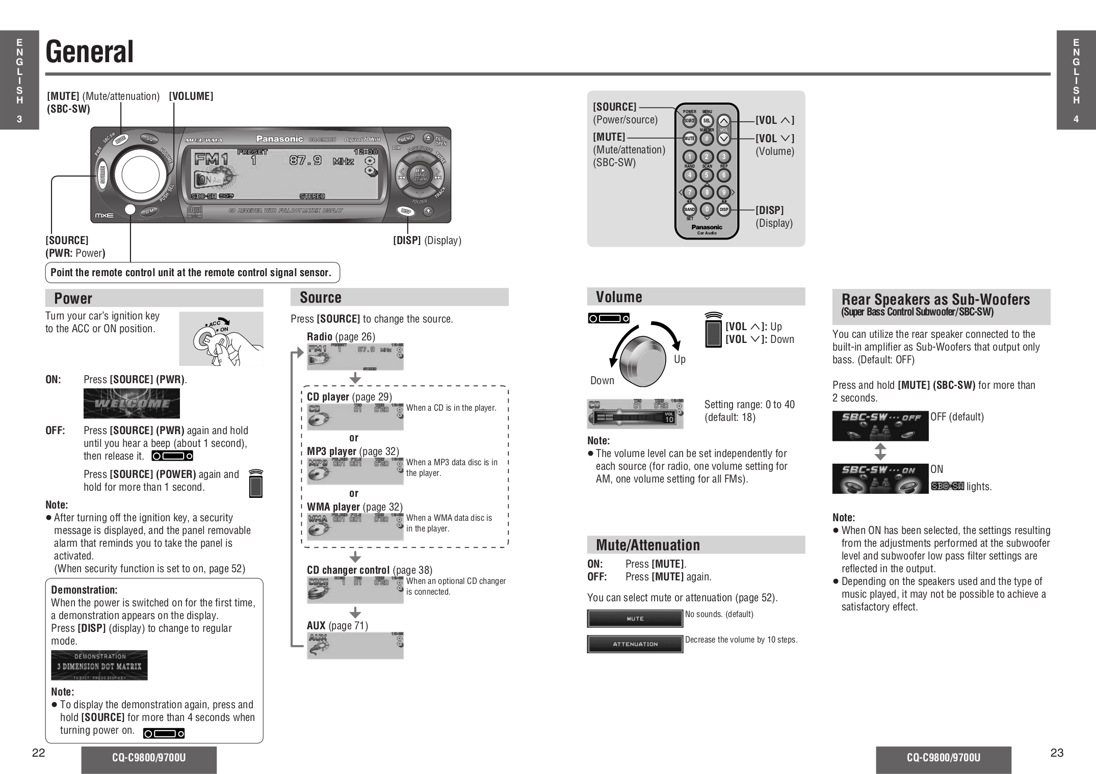 PDF manual for Panasonic Car Receiver CQ-C9700U