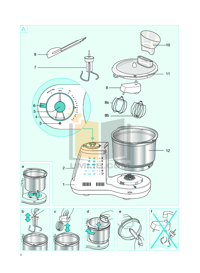 PDF manual for Braun Food Processor K3000
