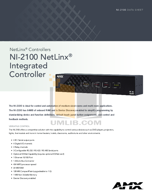 Download free pdf for Amx AxLink 485 Bus Controllers Other manual