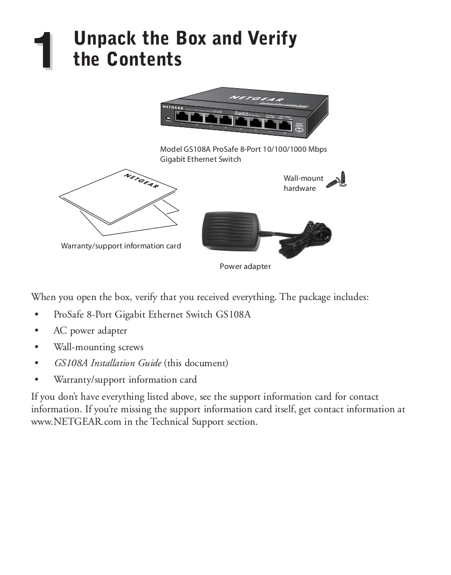 PDF manual for Netgear Switch ProSafe GS108