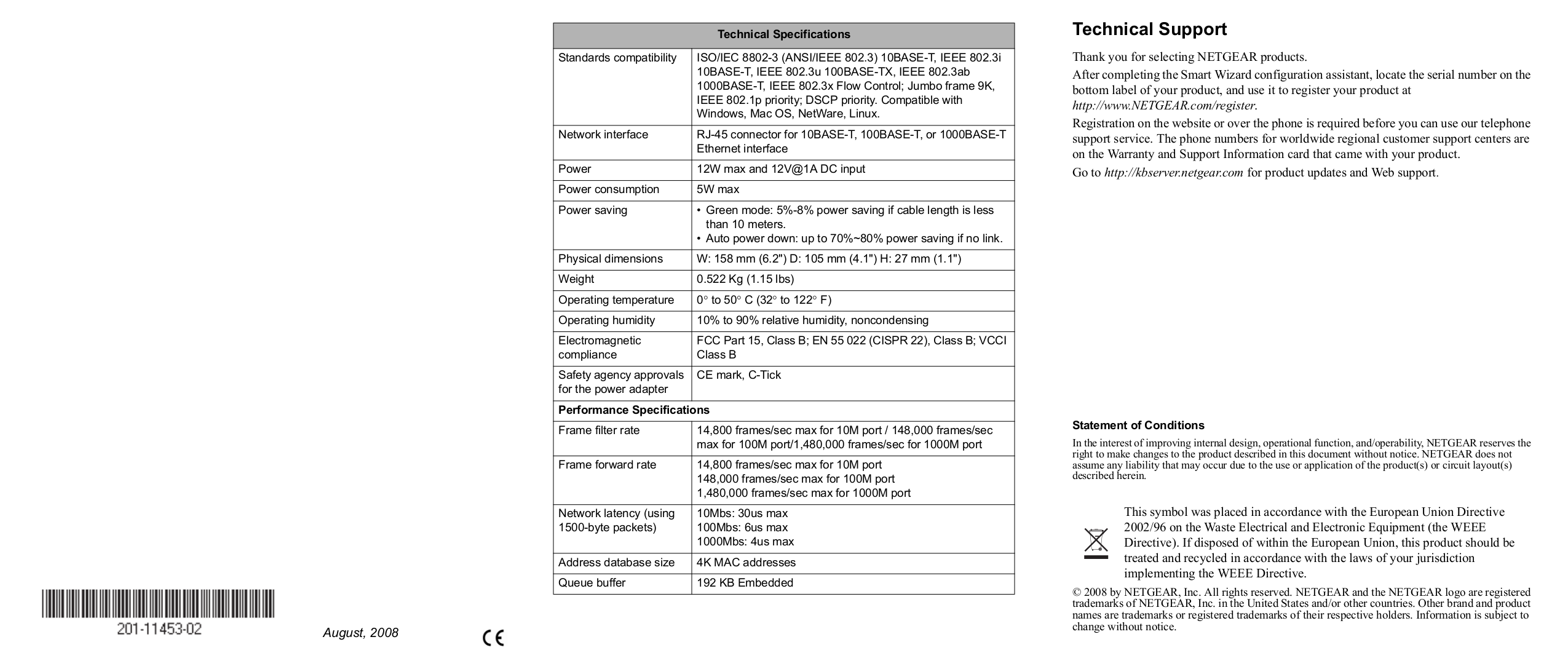 PDF manual for Netgear Switch ProSafe GS108