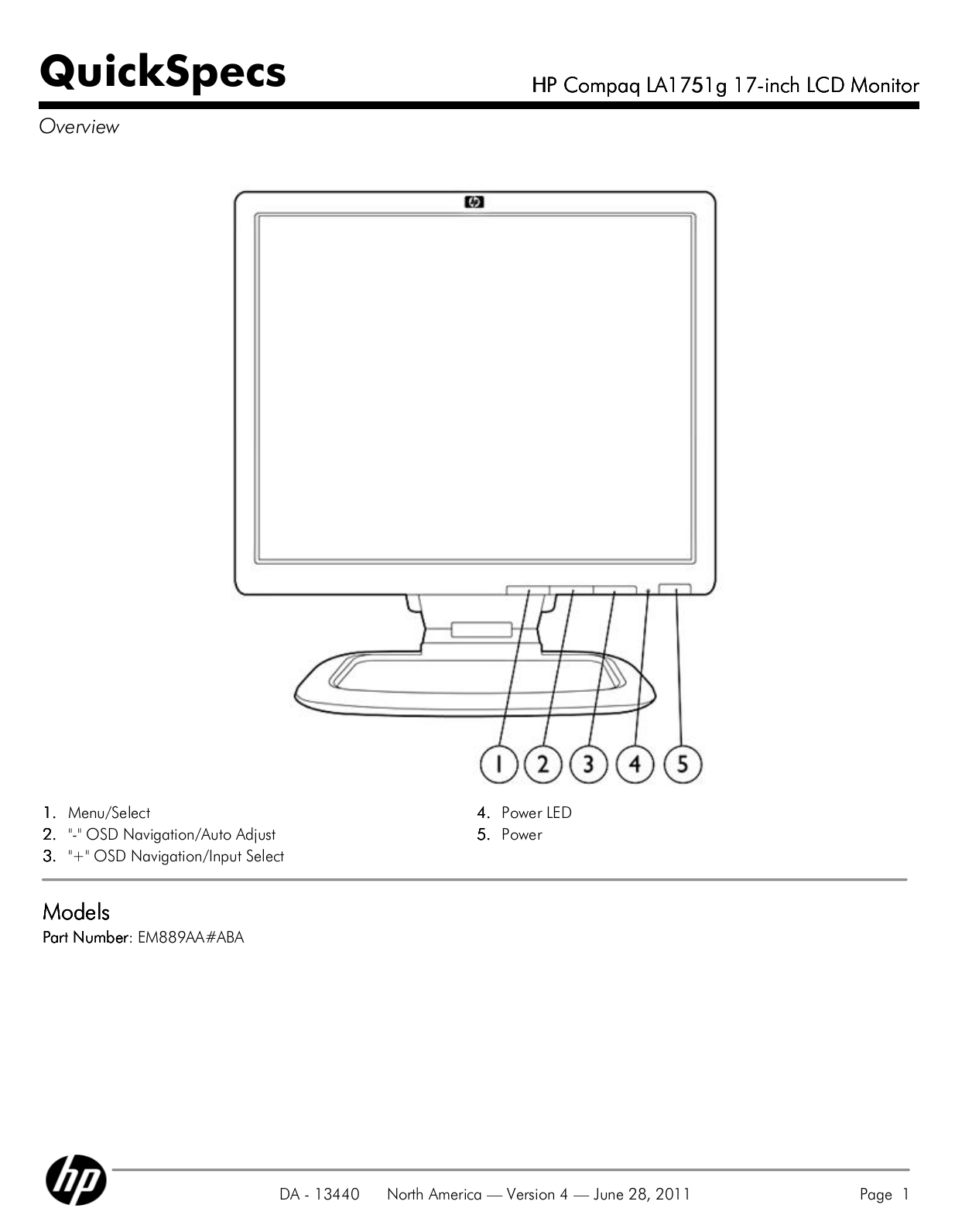 PDF manual for HP Monitor Compaq LA1751G