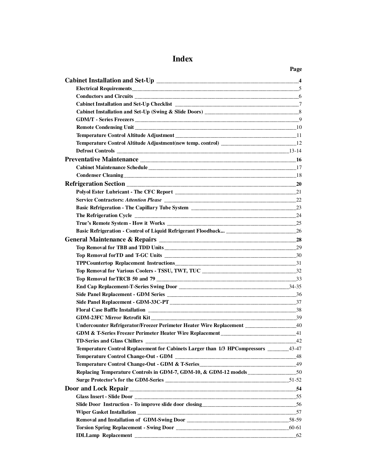 PDF manual for True Refrigerator GDM-26