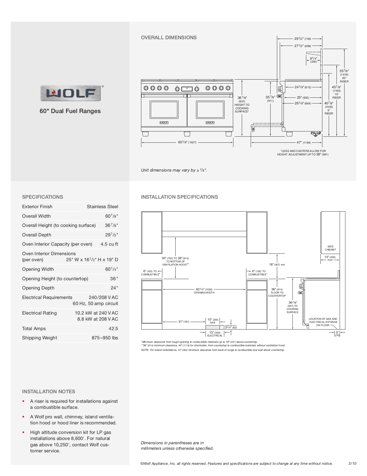 PDF manual for Wolf Range DF606DG