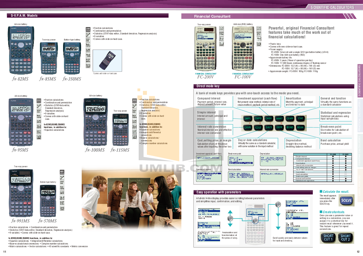 PDF manual for Casio Calculator DR270TM