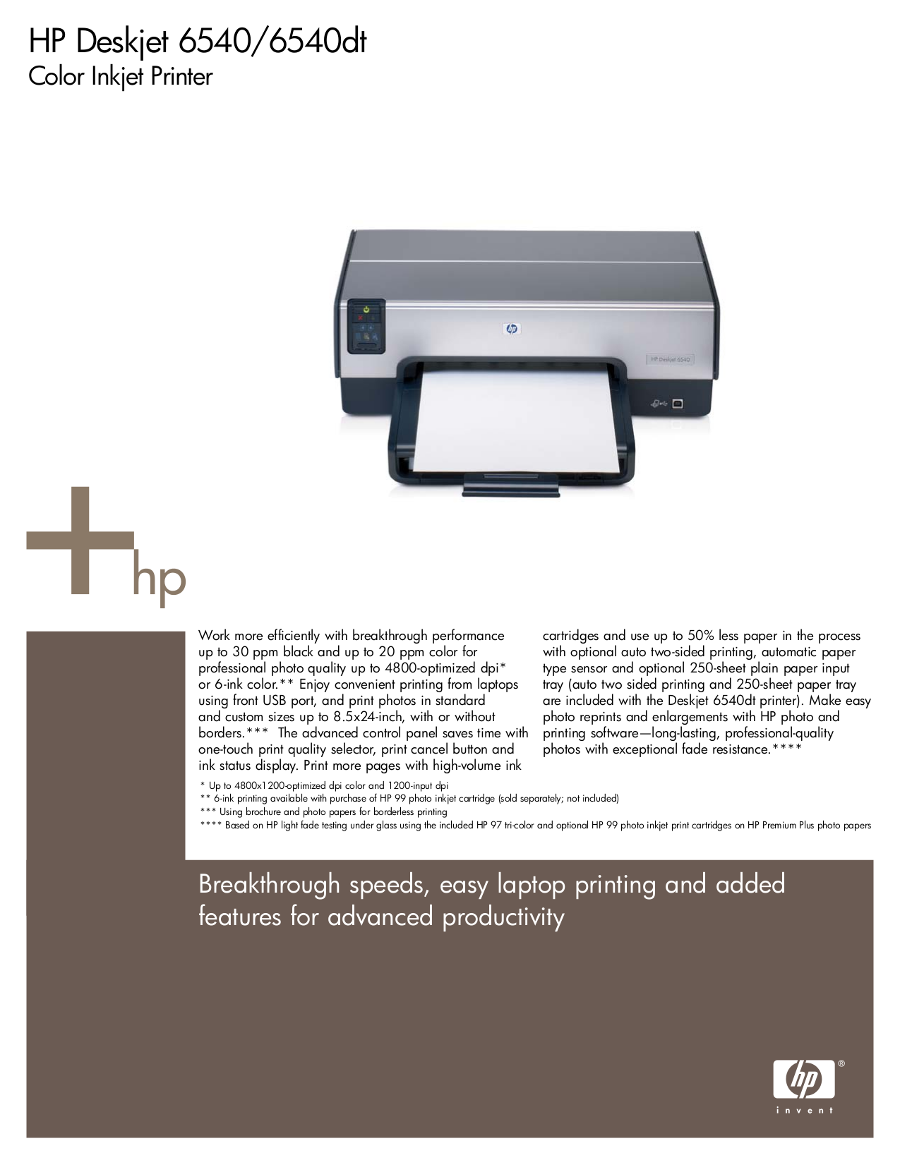 Download free pdf for HP Deskjet 6540 Printer manual