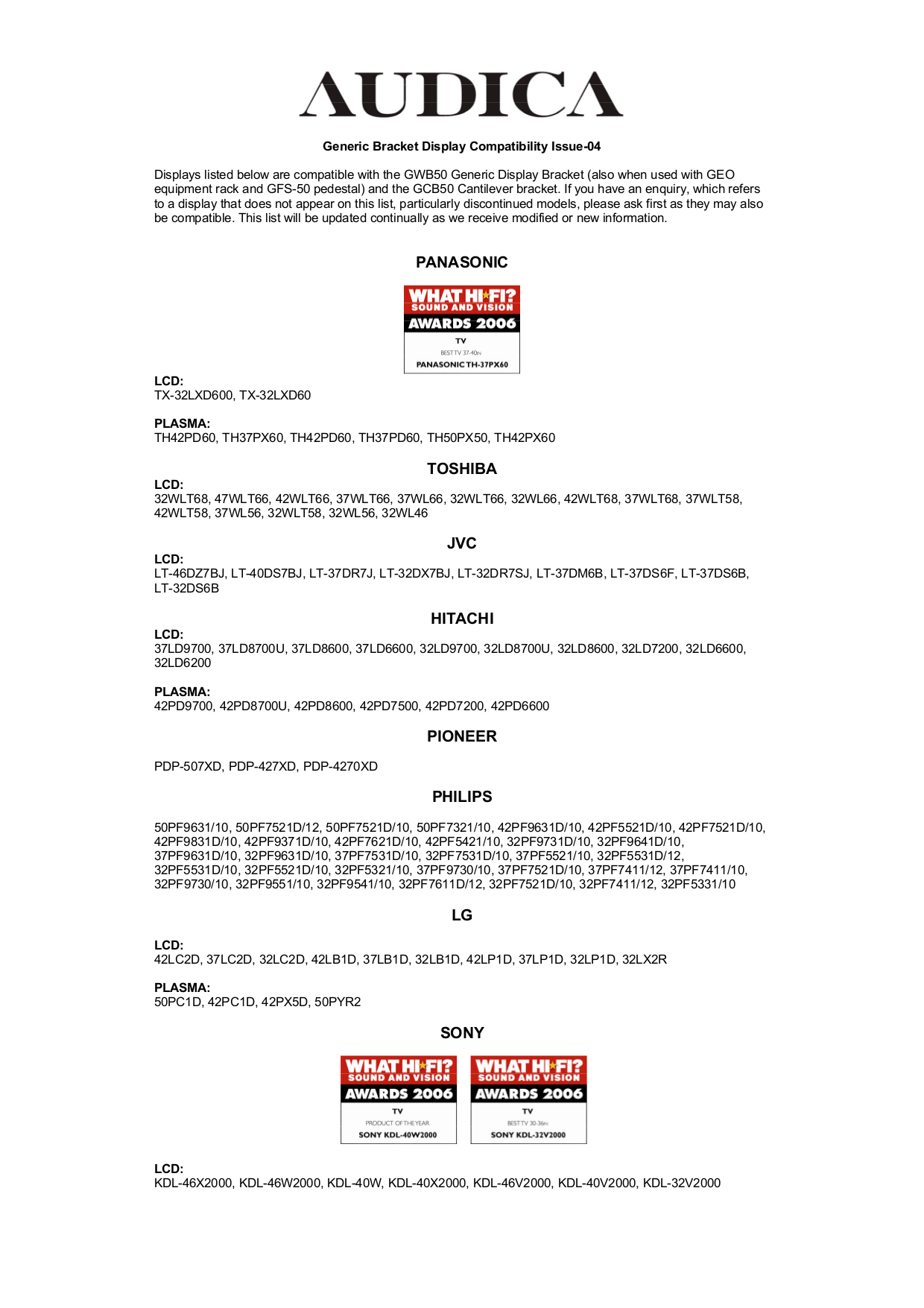 Download free pdf for Sony BRAVIA KDL-32V2000 TV manual