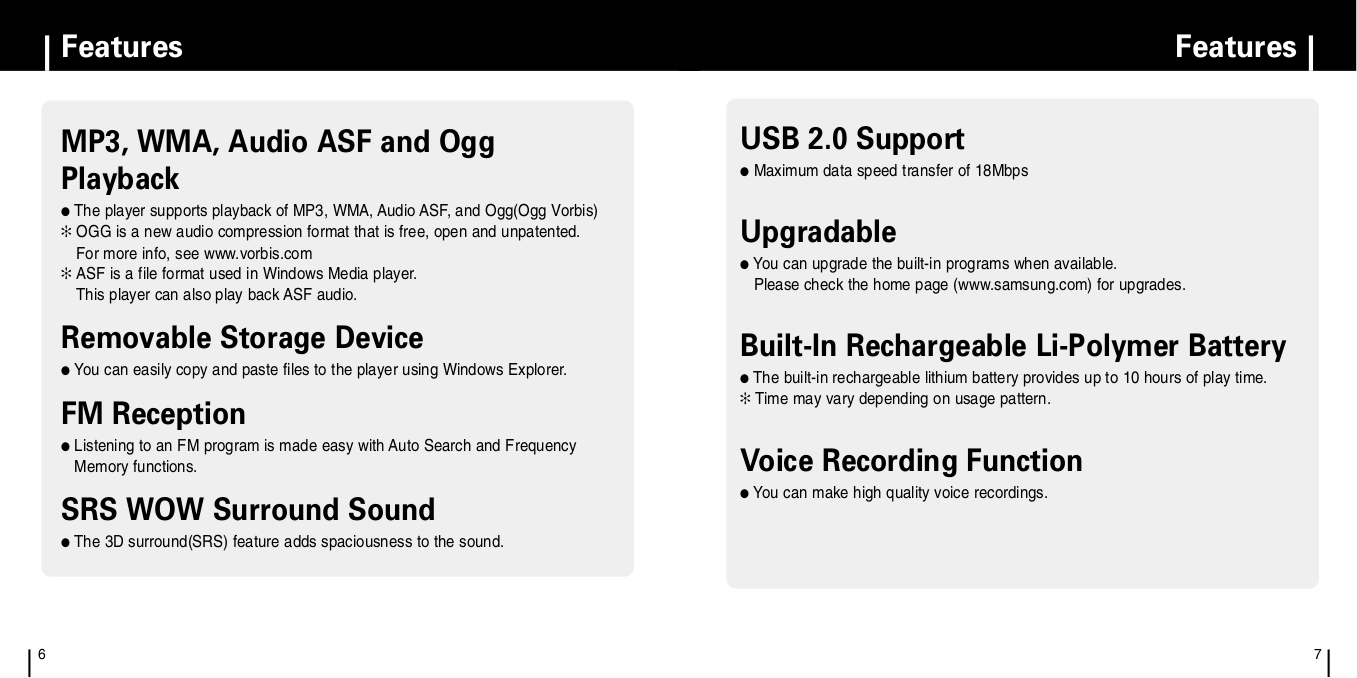 PDF manual for Samsung MP3 Player yePP YPF1