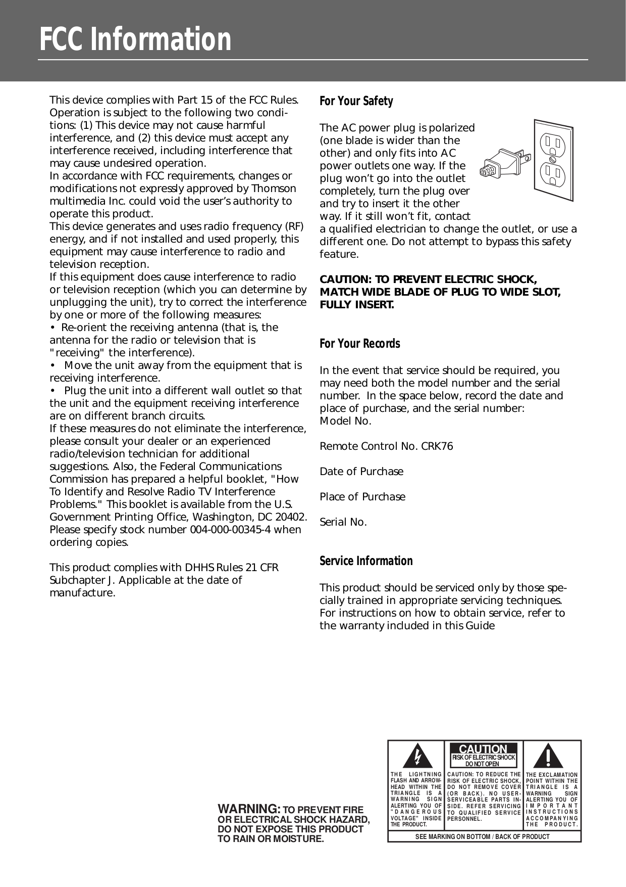 PDF manual for RCA Home Theater RT2380BK