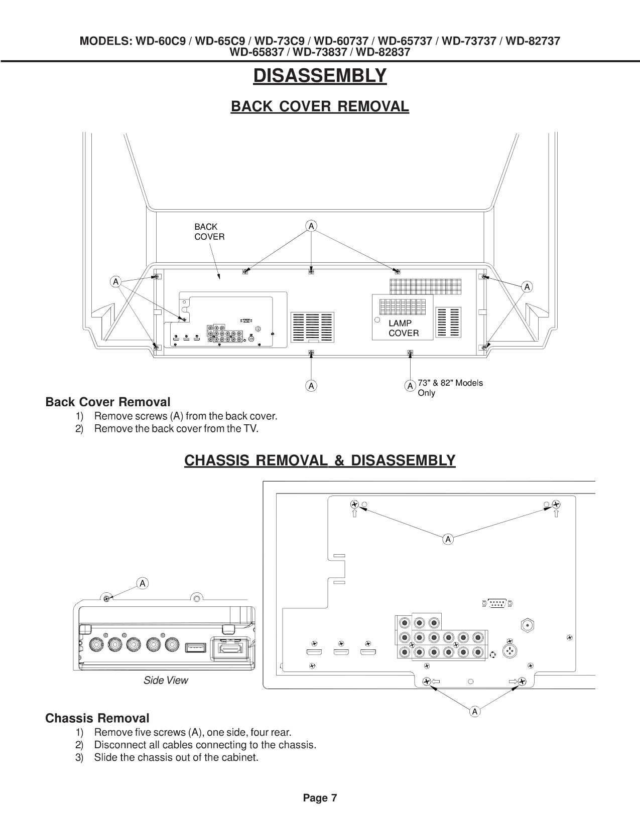 PDF manual for Mitsubishi TV WD-73737