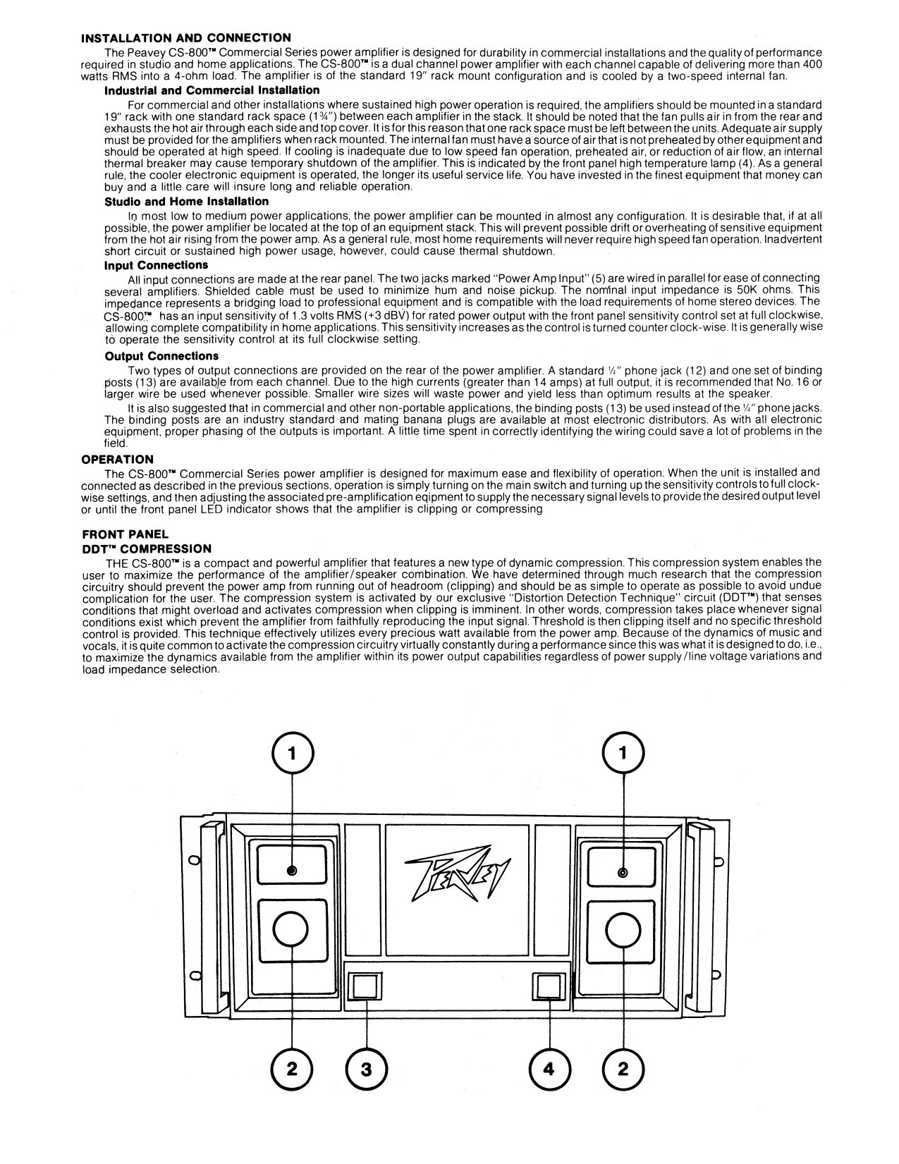 PDF manual for Peavey Amp CS 800