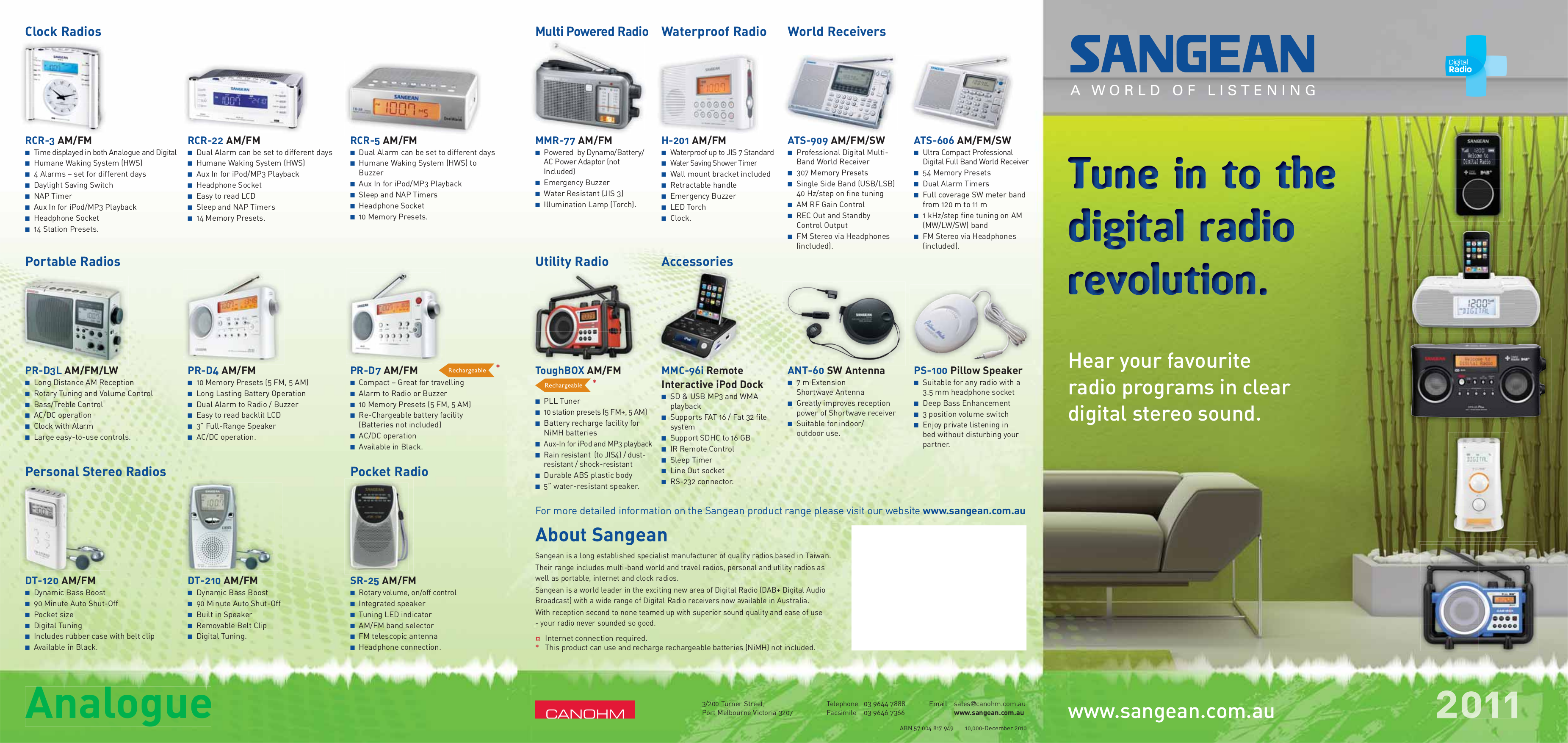 Download free pdf for Sangean RCR22 Clock Radio manual