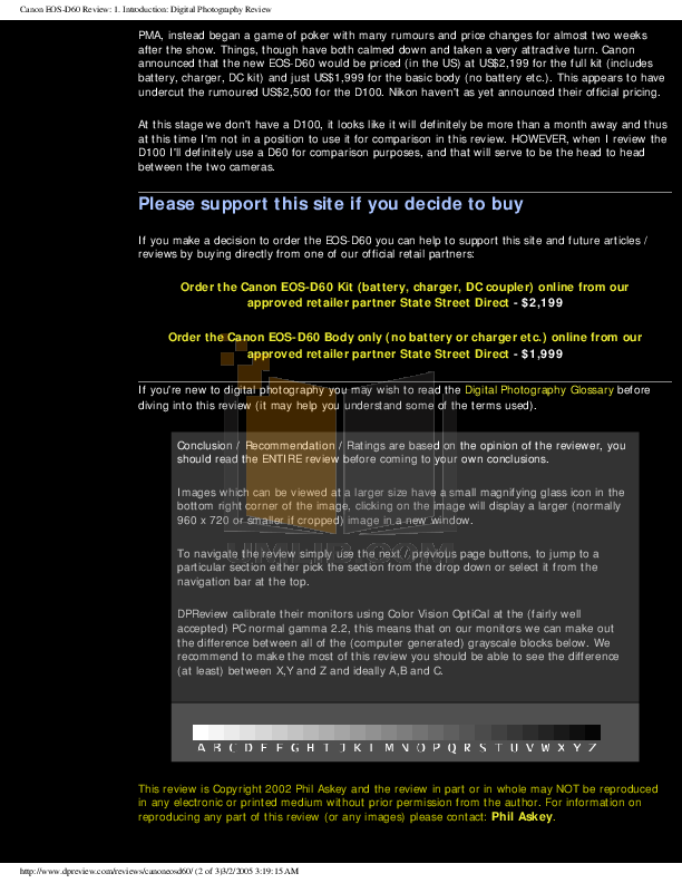 PDF manual for Canon Digital Camera EOS D60