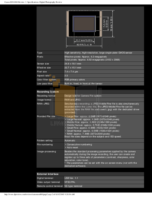 PDF manual for Canon Digital Camera EOS D60