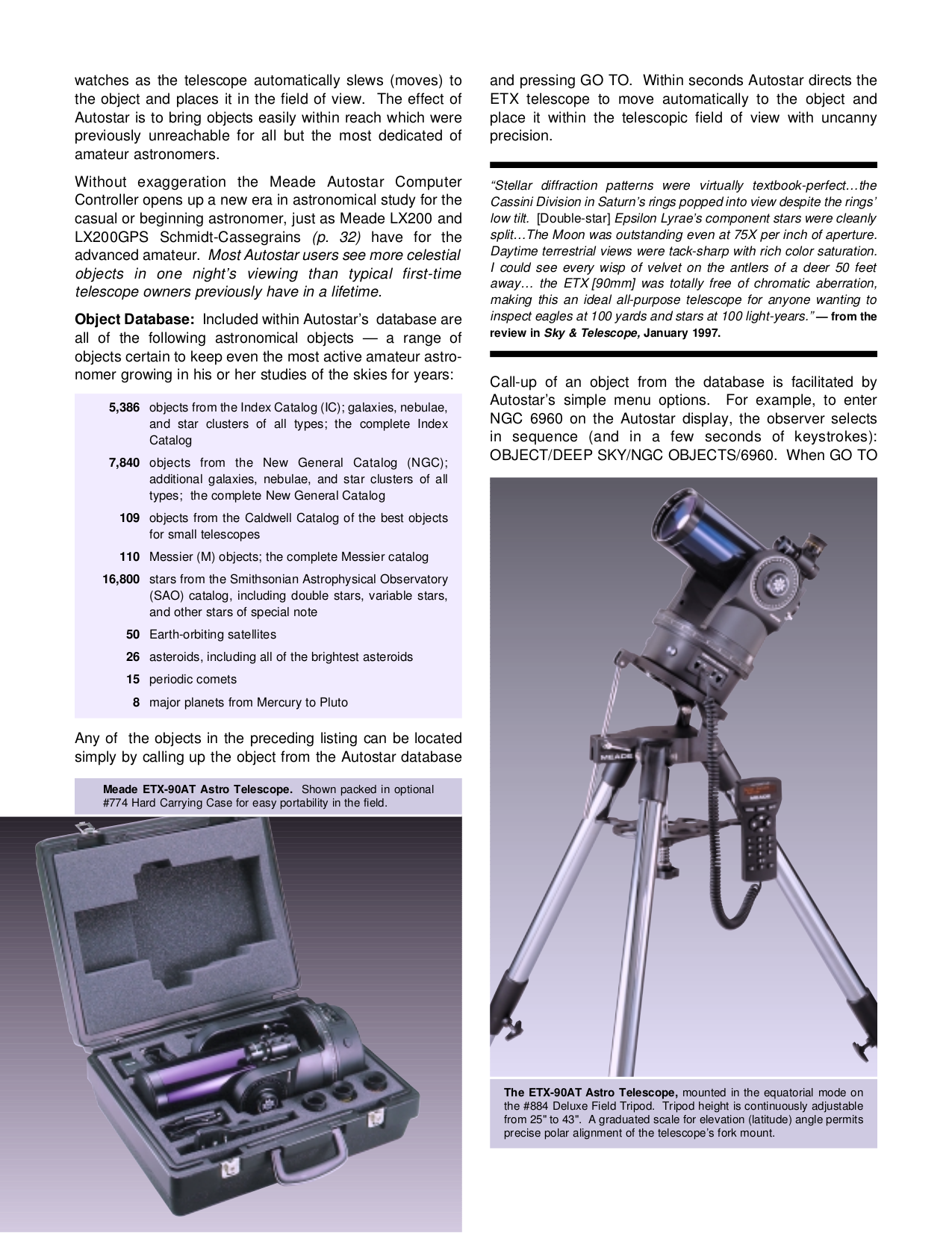 PDF manual for Meade Telescope ETX125EC