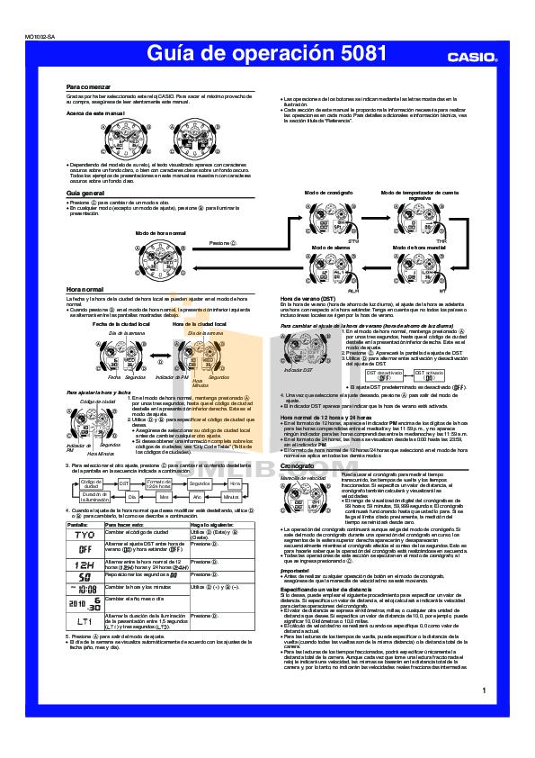 Download free pdf for Casio GA100-1A1 Watch manual