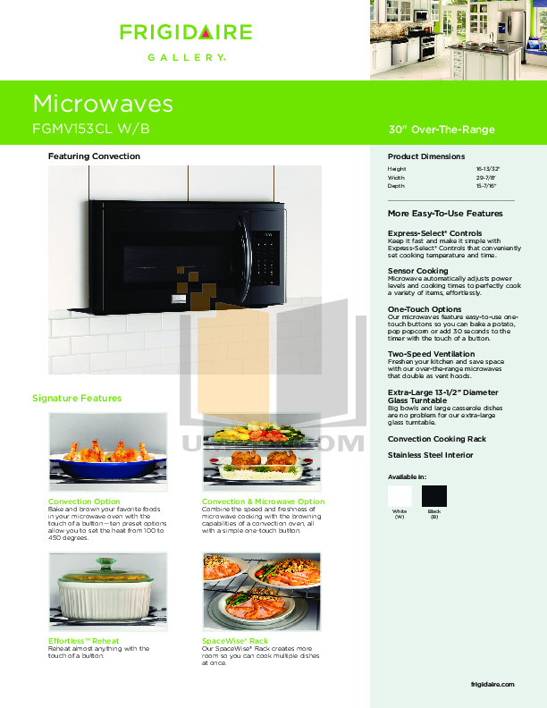Download free pdf for Frigidaire Gallery FGMV153CL Microwave manual